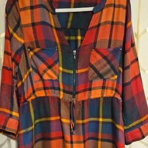 Torrid Colorful Plaid Tunic Dress